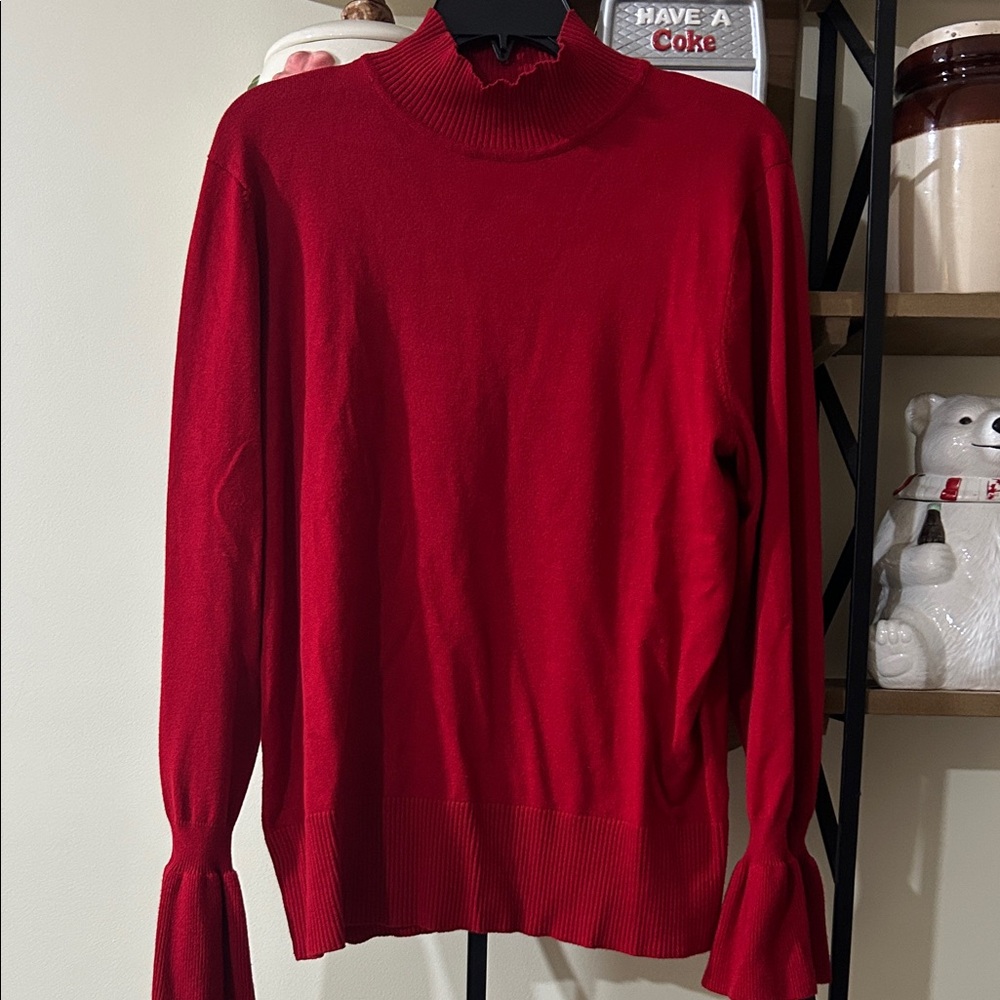 🔥 Cable  & Gauge Vibrant Red Knit Top